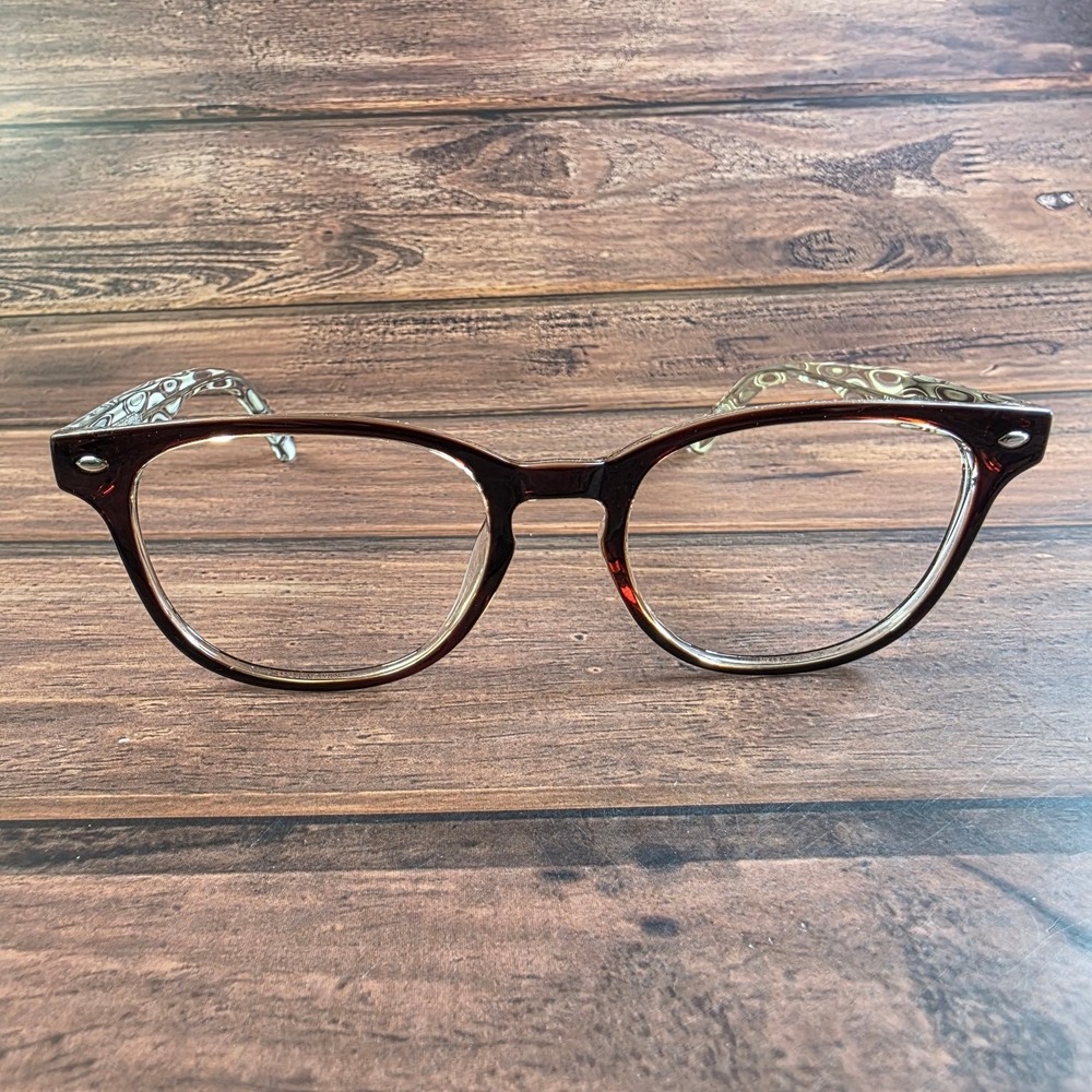 ZENNI Women's Eyeglasses Brown Clear Frame‎ 2032315 Oval Pattern